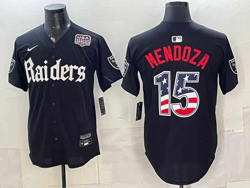 Men 2026 Oakland Raiders #15 Mendoza black Nike Limited NFL Jersey071515